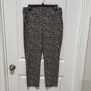 Chico's Black and Cream Leopard Print Leggings